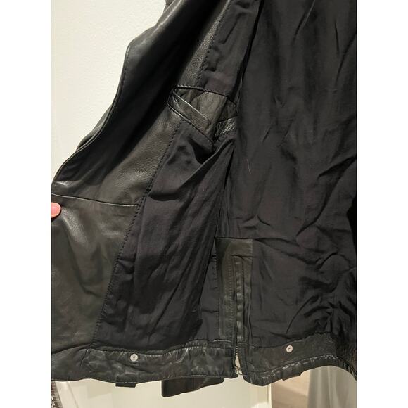 All Saints Jasper leather biker jacket in black - Picture 10 of 16